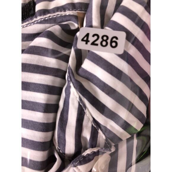 Equipment Dress Striped Pleated Long Sleeve Collared Shirtdress Mini Blue Large - Picture 13 of 13